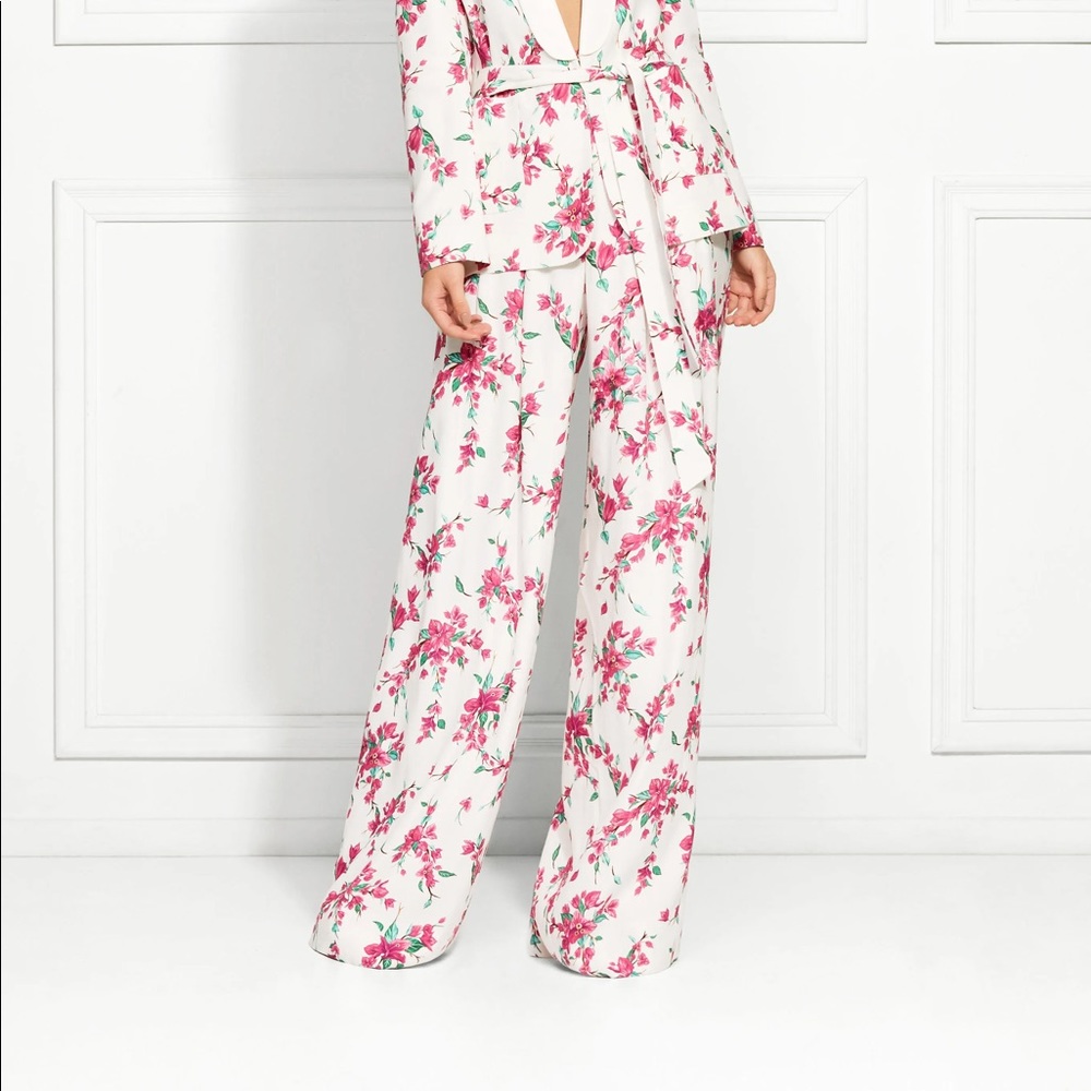 Rachel Zoe Steph Floral WideLeg HighWaist Pants 8